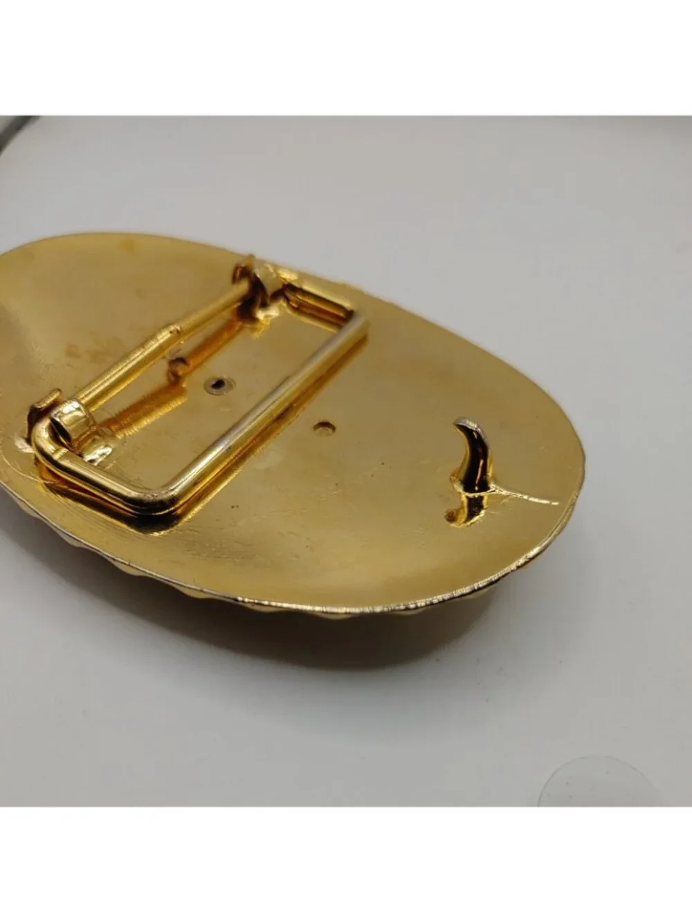 Belt Buckle Tiger Eye Gold Tone-VTG